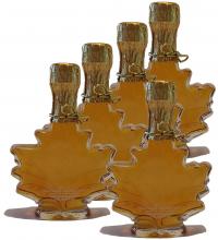 Five 100ml Maple Leaf Glass Bottles