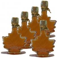 Five 50ml Maple Leaf Glass Bottles